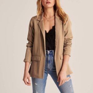 Abercrombie drapey blazer - TAN XS